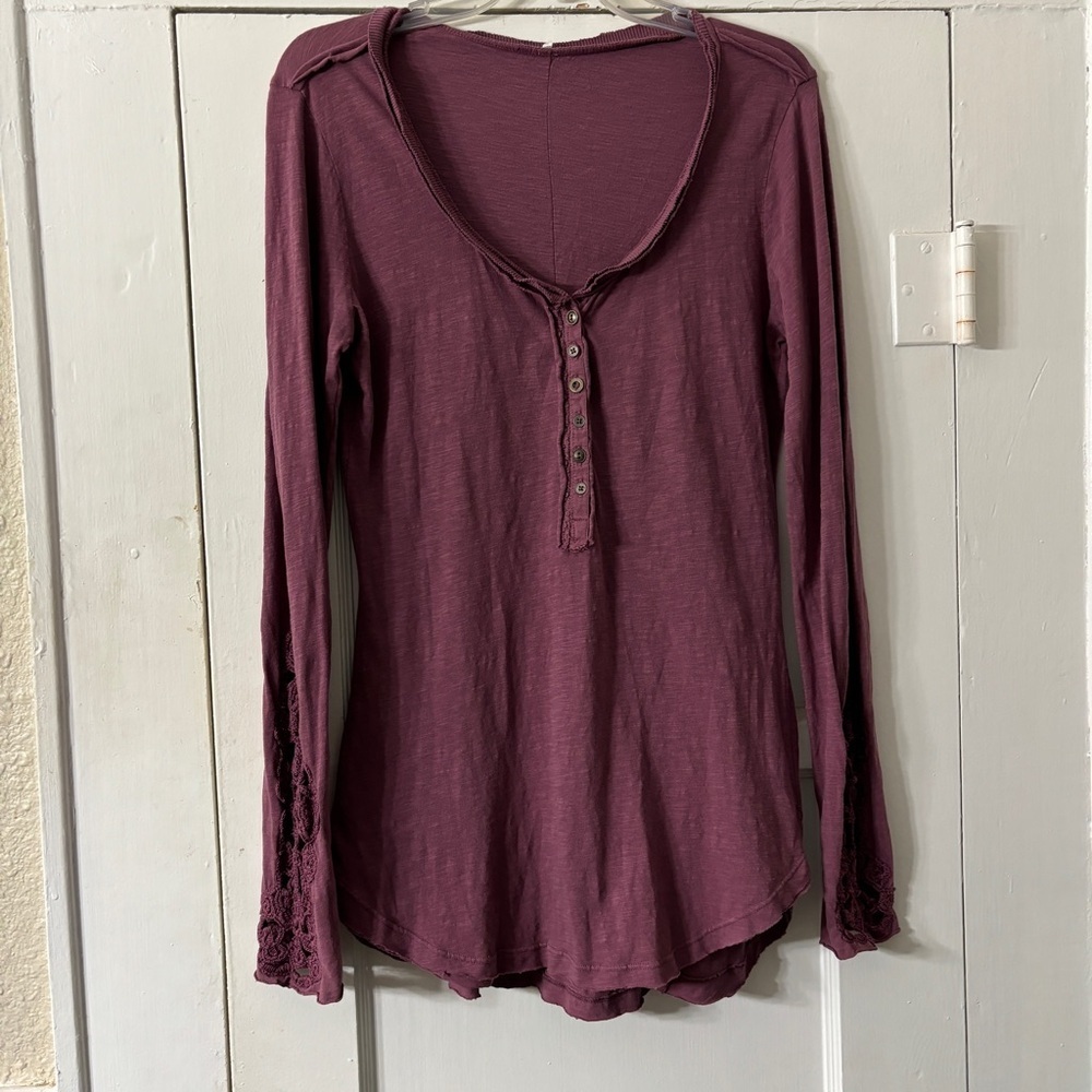 Free People Embroiled Sleeve Henley - Picture 4 of 16